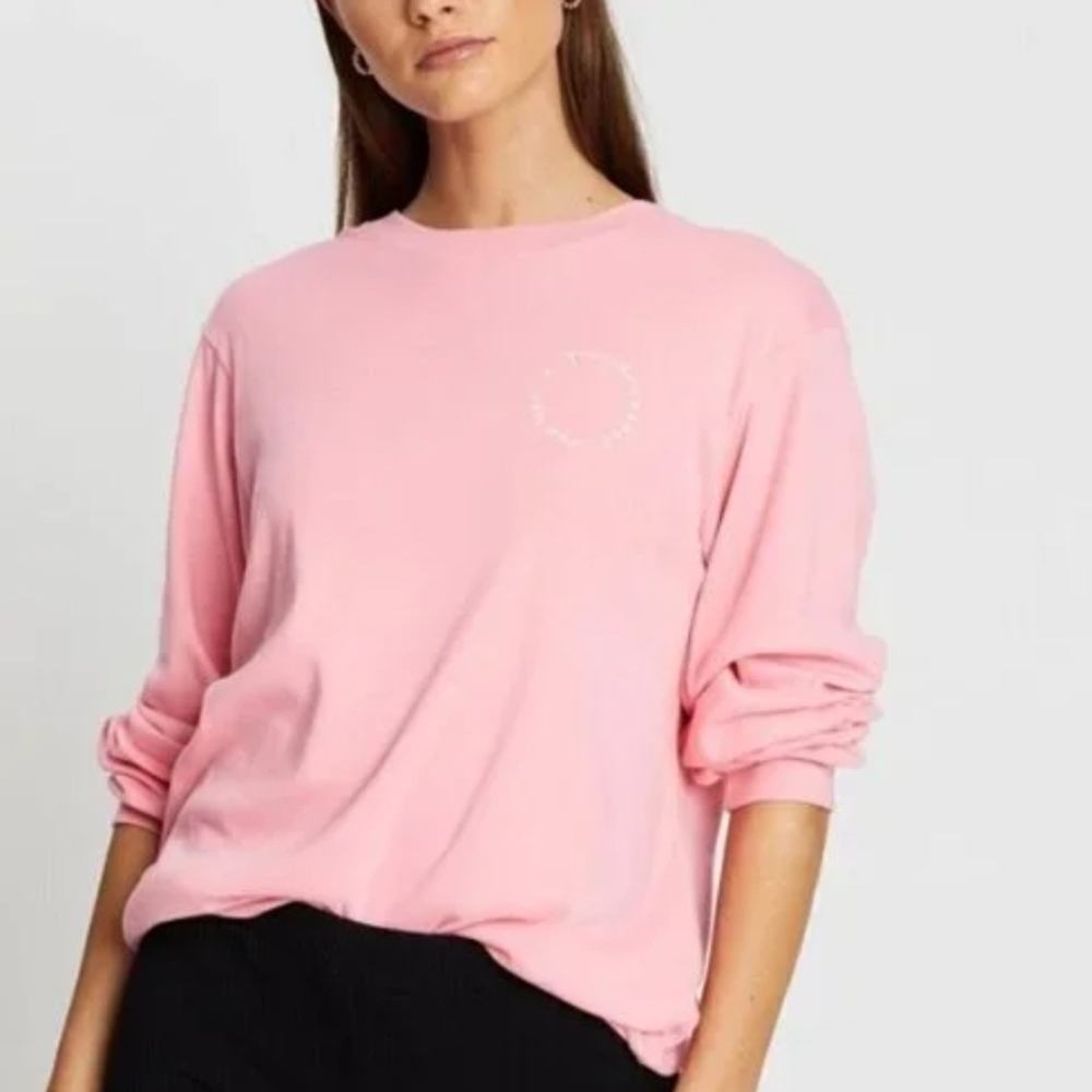 Maggie Marilyn Embroidered Pink Long Sleeve Tee